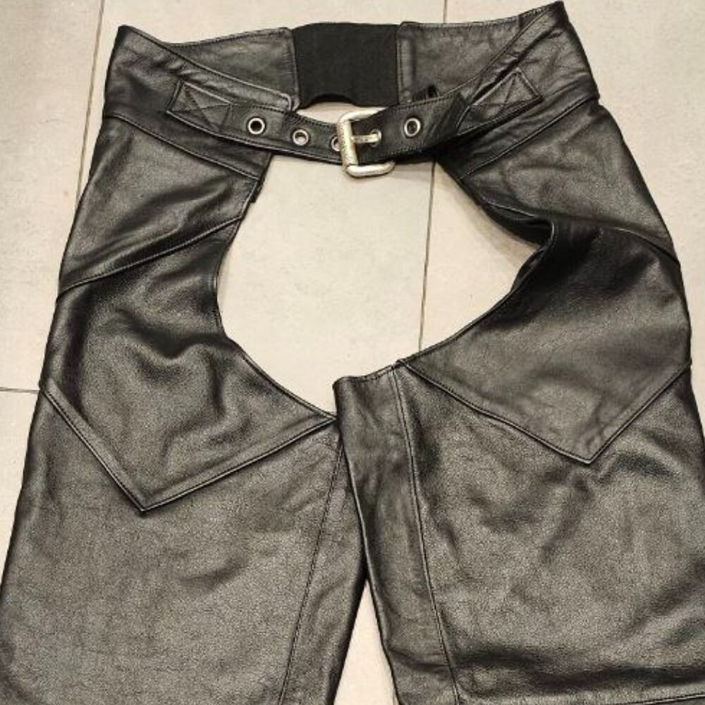 Genuine Leather chap pants Harley Davidson Size Medium Original Motorcycle gay